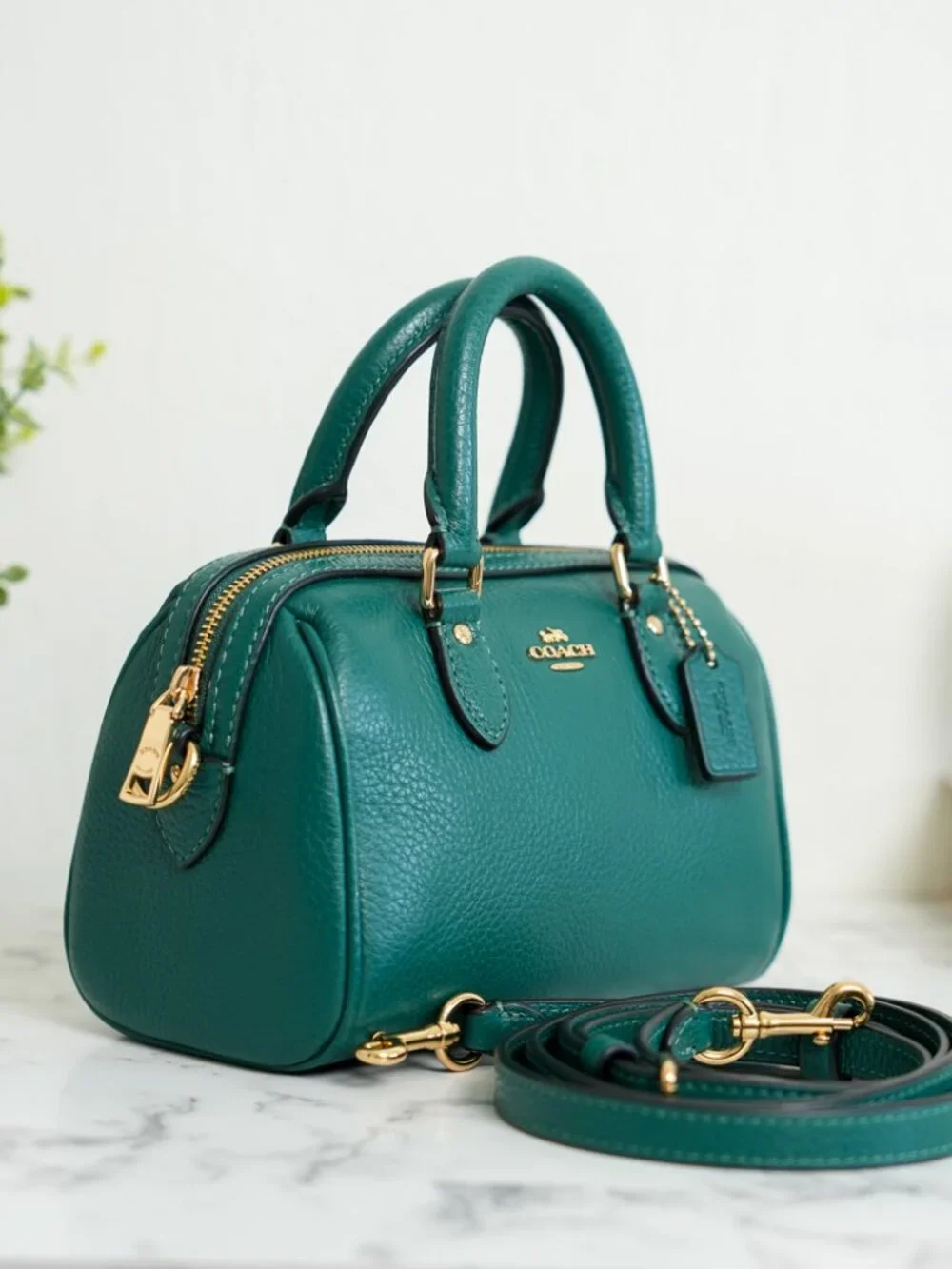 Coach CW328 Mini Rowan Crossbody Bag in Emerald NWT